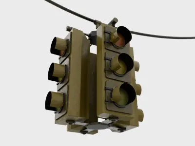high poly traffic light 3D model
