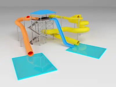 Waterpark Slide 1 3D model