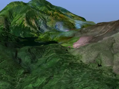 Tropical Volcano Terrain 3D model