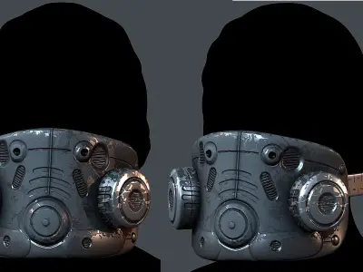 Gas mask helmet 3d model scifi Low-poly  Low-poly 3D model 495