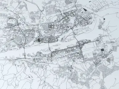 Krasnoyarsk Road Network and Streets 3D model