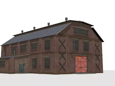 brick warehouse Low-poly 3D model from CGTrader