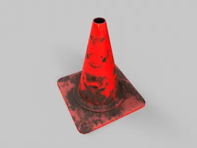 Traffic Cone V1 - 005 Low-poly 3D model