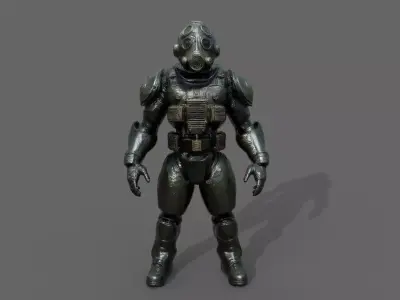 Cyborg Fighter Pack 4 Low-poly 3D model