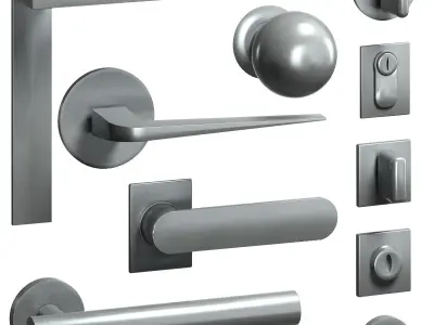 Handles for doors 5 Materials 3D model