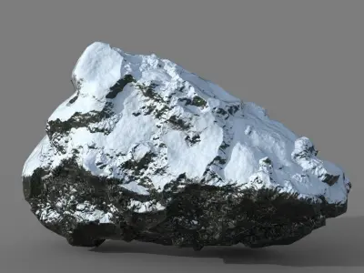 Low poly Snow Rock -190426 Low-poly 3D model