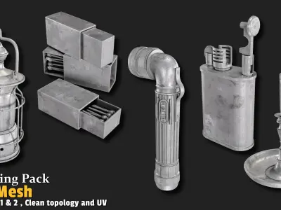 Lighting Props Base Mesh Low-poly 3D model