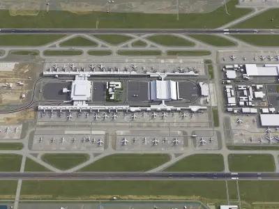 Taiwan - Taoyuan International Airport - TPE Low-poly 3D model