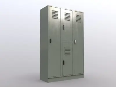 PBR School Gym Locker 05 - Pale Green Low-poly 3D model