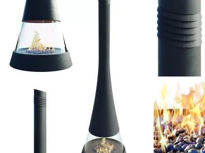 Fireplace LINEA 914 exclusively glazed Low-poly 3D model