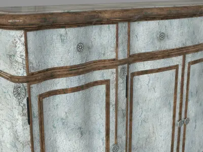 Pulaski Vintage Distressed Credenza Grey 3D model
