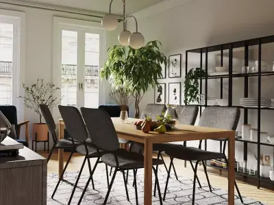 Interior Scene DiningRoom 3D model  3D model