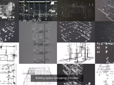Building system and piping 3D Model Pack