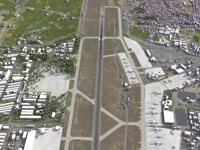 Kabul Airport Low-poly 3D model