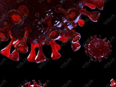 Coronavirus SARS-CoV-2 - Red - SCENE Low-poly 3D model