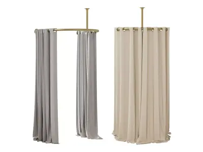 Curtain HE-No 09 Clothing Store Fitting Room Curtain 01 3D model