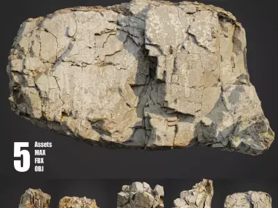 Cliff Face pack B bundle 3D model