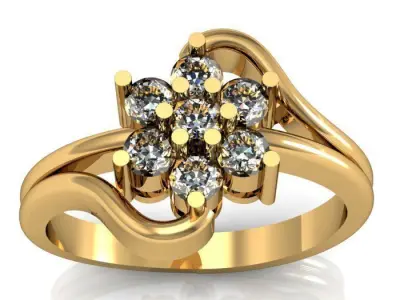 diamond ring 3D print model 88