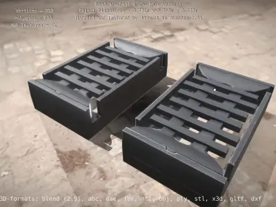 Road Drainage 1 Low-Poly Version Low-poly 3D model