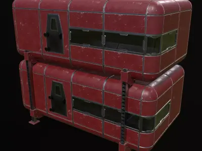 Modular Sci Fi House PBR Low-poly 3D model
