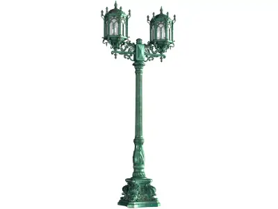 Eastern copper street lamp lantern 3D model