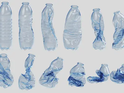 Crushed Plastic Bottle v2 3D model