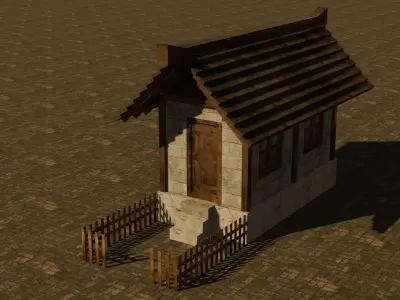 Medieval House 23 Free low-poly 3D model