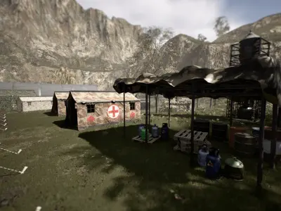 Military Tents Low-poly 3D model