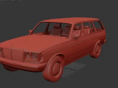 Mercedes Benz E class W123 estate 1975 3D print model