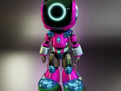 Squid Game Pink Soldier Robot Low-poly 3D model