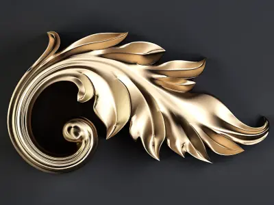 Decorative Floral Ornament-02 3D model