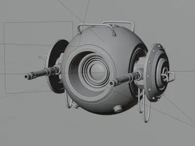 Spherical Robot with Turret 3D model