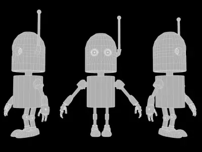 Cartoon Character Robot Low-poly 3D model