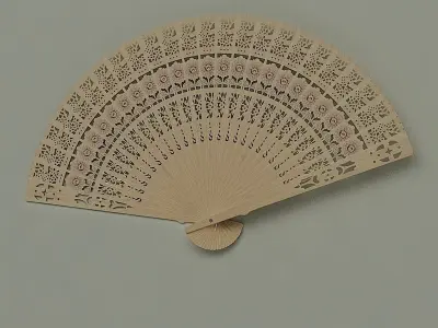 Chinese Hand Fan Low-poly 3D model