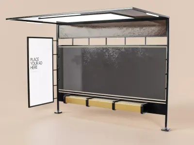 Bus Stop Type A Low-poly 3D model