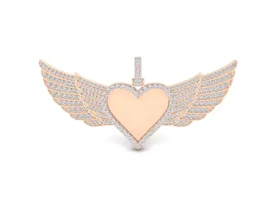 Heart dog tag hip-hop pendant 3D print model
