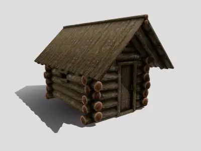 Medieval Cabin Low-poly 3D model
