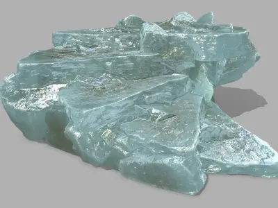 Stair crystal Low-poly 3D model