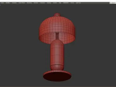 Mushroom Table Lamp Low-poly 3D model