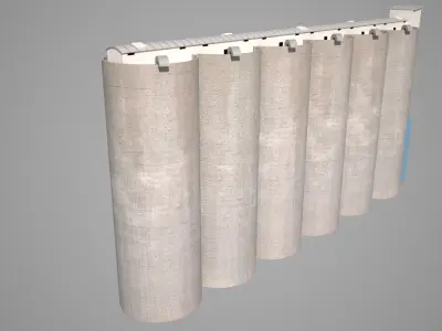 Grain silos - 01 3D model