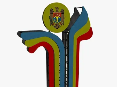 Moldova enter sign 3D model