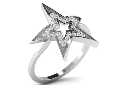 Diamond Ring For Women 3d Print Model 3D print model 61