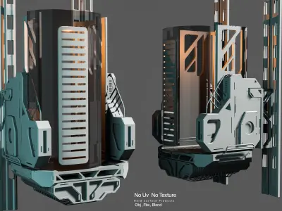 5 Sci-fi Elevator Kitbash VOl 01 3D model
