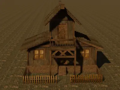 Medieval house ten 17 Low-poly 3D model