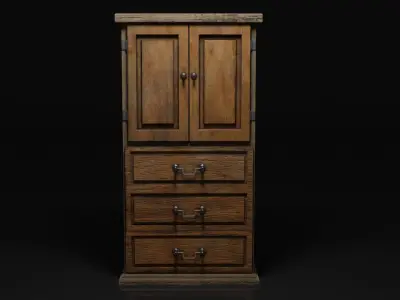 table wooden cabinet Free 3D model