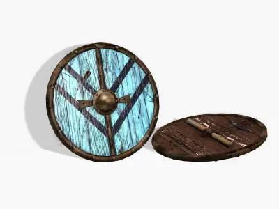 Lagertha Sword and Shield Low-poly 3D model