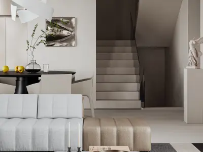 villa interior scenes 3D model