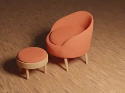 Sofa Chair 3D MODEL  Free low-poly 3D model