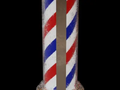 Barber Pole - High Quality 3D model 3D model