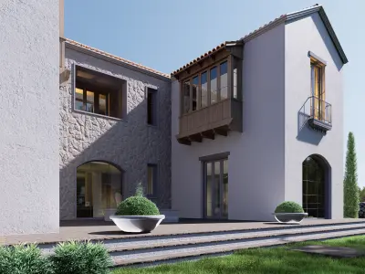 Spanish Style House Low-poly 3D model